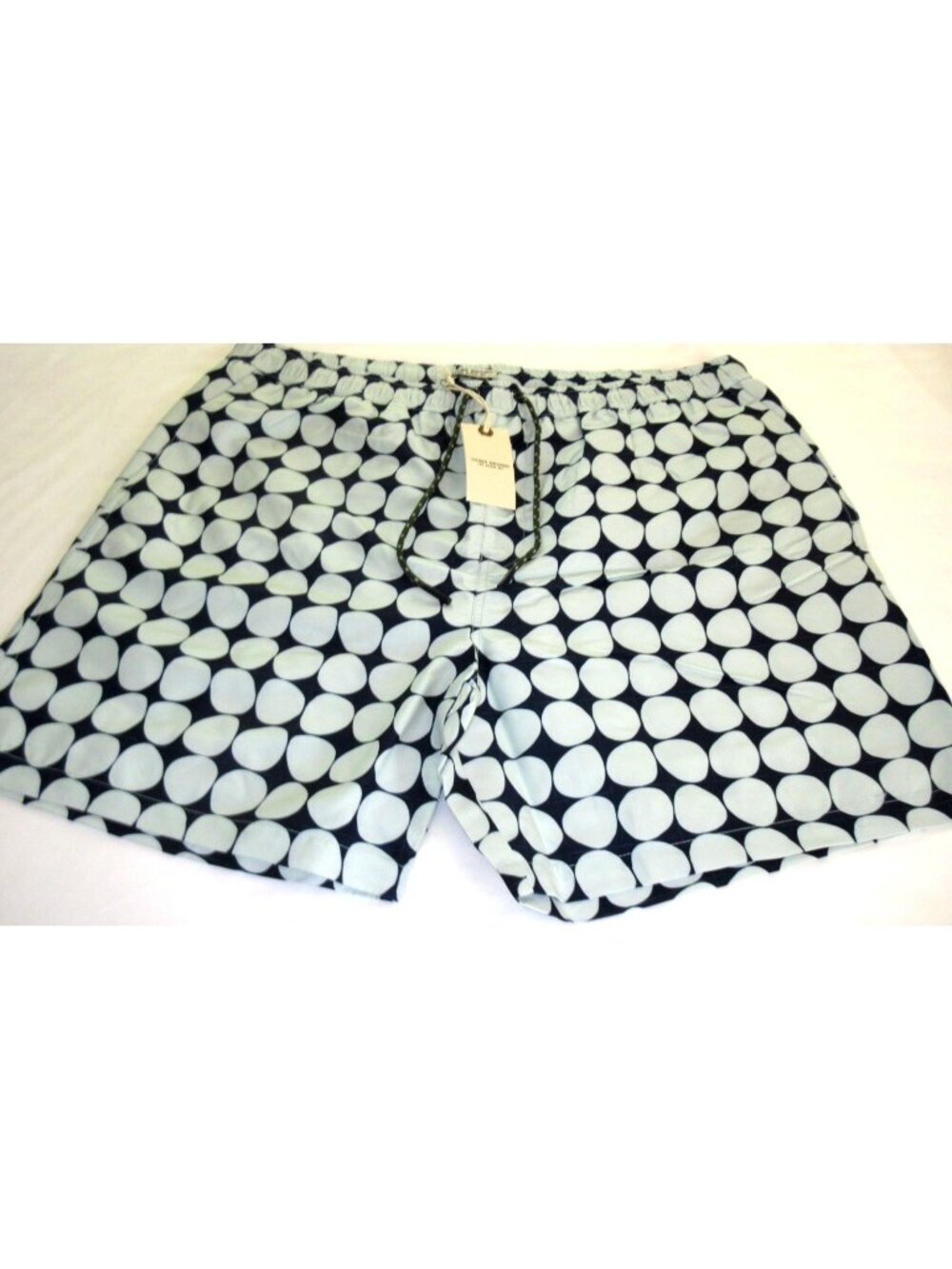 Oobe Brand Men's Kona Swim Trunks Navy Blue Ellipse Grey Circles Sizes NWT